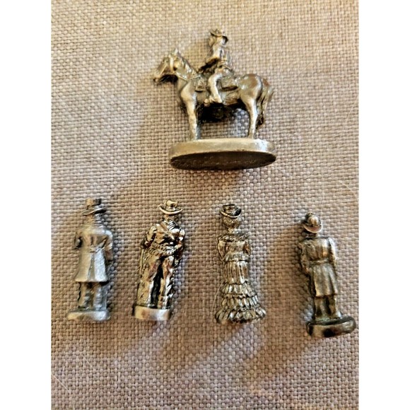 Vintage The Americana Solid Pewter Collection Pony Express 5 Figures 1992 new - Picture 5 of 10